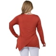 thumbnail image 3 of Women's Long Sleeve Asymmetrical Hem Tunic Top -Plus Size, RUST, 2XL, 3 of 4