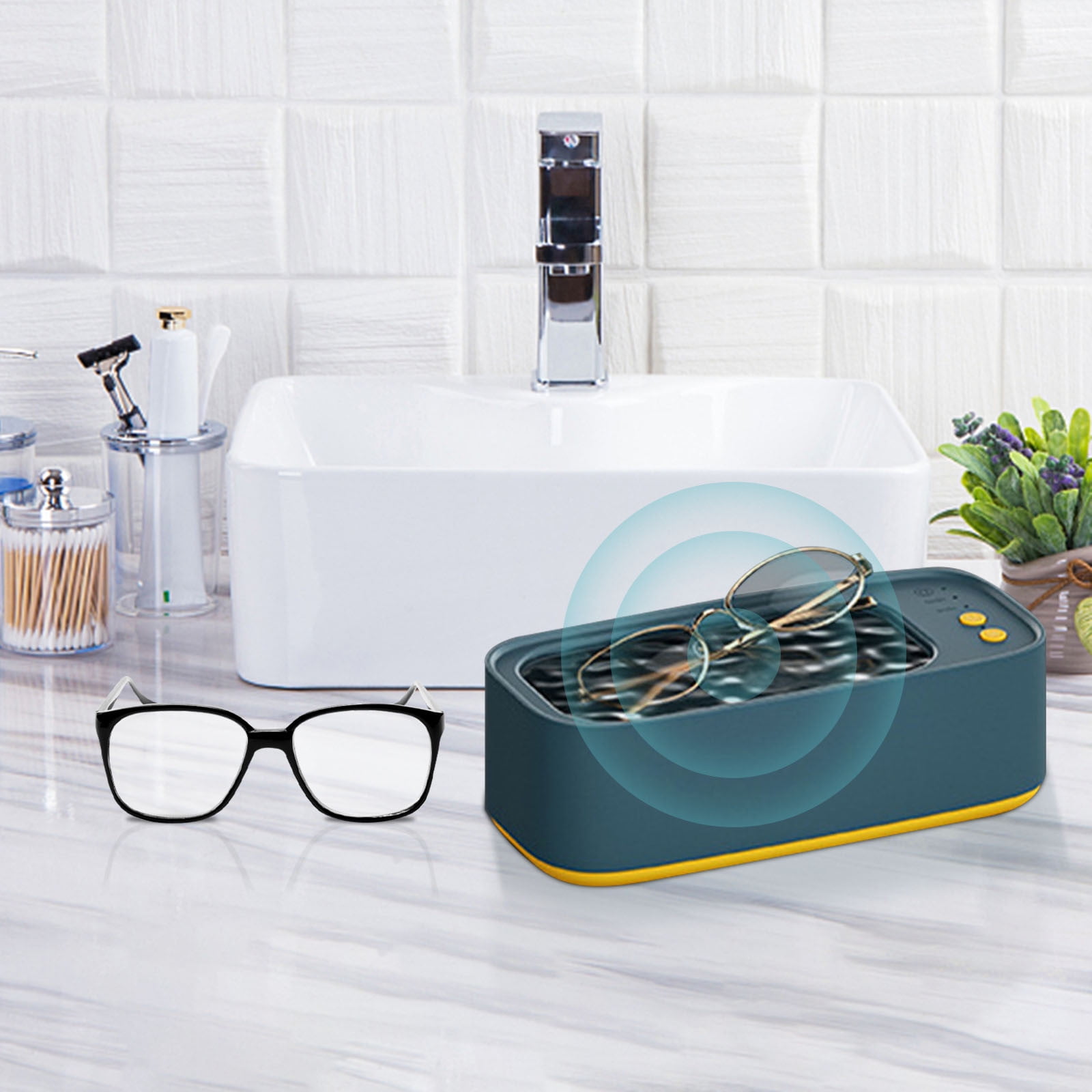 HARPI Premium White USB Ultrasonic- Glasses Cleaner Jewelry Cleaner Household Small Jewelry Cleaner.