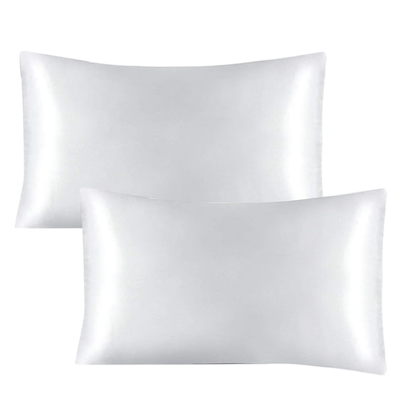 Satin Pillowcases for Hair and Skin Queen Size Pillow Cases Set of 2 Silver Satin Pillow Cases 2 Pack