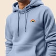 thumbnail image 5 of Dalix Rainbow Embroidered Fleece Zip Hoodie Cold Fall Winter Mens in Light Blue S Small, 5 of 5