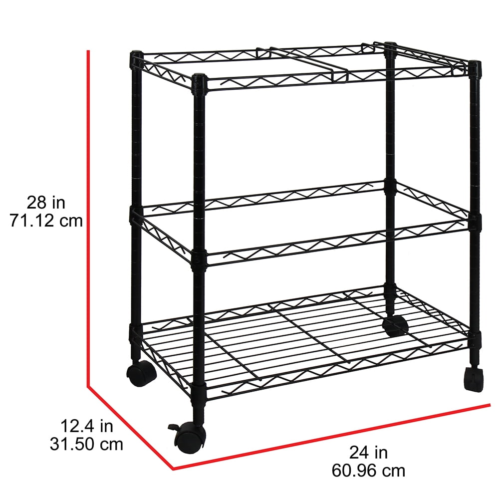 Oceanstar Portable 2 Tier Metal Rolling File Cart Black Walmart Com Walmart Com