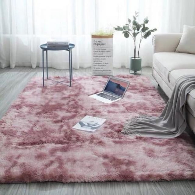 Fluffy Faux Fur Area Rug 120x160cm Rubber Backing Machine Washable Soft Furry Rugs for Living Room Bedroom Baby Nursery Decor Durable Fuzzy Throw Carpet for Dorm Floor Gray