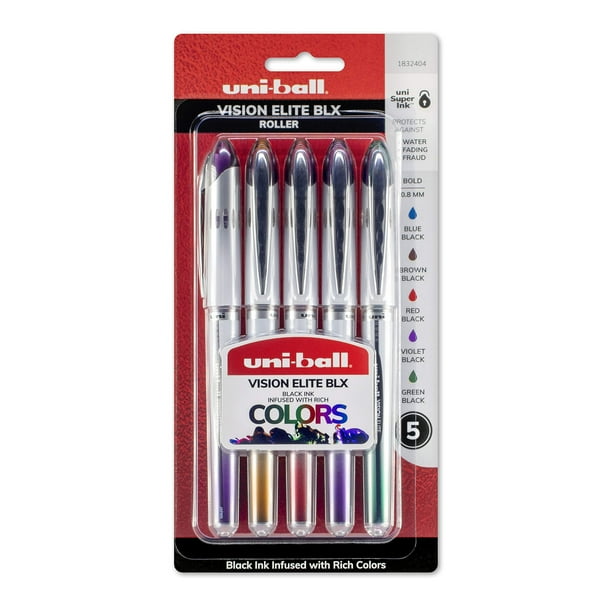 uniball Vision Elite BLX Infusion Rollerball Pens, Bold Point (0.8mm