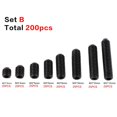 thumbnail image 2 of Veeki M3 Black Hex Socket Cap Head Screw Steel Socket Cup Point Grub Set Screw Assortment 200pcs-051601, 2 of 5
