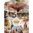 thumbnail image 5 of Red Orange Table Cloth, Modern Oil Painting Art Forest Waterproof Tablecloth for Square Tables, Reusable Washable Fabric Table Cover for Restaurant Kitchen Dining Tables 54"x54", 5 of 6