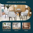 thumbnail image 2 of LeisureMod Markley Modern Leather Dining Arm Chair Kitchen Chairs with Metal Legs Set of 4 in Light Grey, 2 of 11