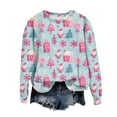 thumbnail image 6 of larppty Christmas Sweatshirt Women Funny Ugly Christmas Pullover Shirt Xmas Holiday Santa Prints Long Sleeve Tops （Sky Blue, M）, 6 of 6