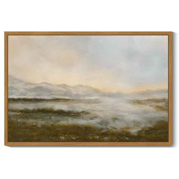 Drsoum Landscape 24x36in Natural Framed Canvas Wall Art Large Vintage Dusk in The Forest Classic Paints Farmhouse Bathroom Office Decor