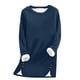 thumbnail image 2 of HongQid Women's Winter Warm Sherpa Lined Fleece Crewneck Sweatshirt Pullover Loungewear Tunic Tops, 2 of 4