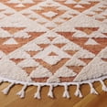 thumbnail image 3 of SAFAVIEH Moroccan Tassel Larry Geometric Shag Area Rug, Ivory/Brick Rust, 6'7" x 6'7" Round, 3 of 7