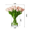 thumbnail image 4 of Enova Home  20 Pieces Artificial Real Touch Tulips Fake Silk Flowers Arrangement in Glass Vase with Faux Water for Home Decor Pink, 4 of 4