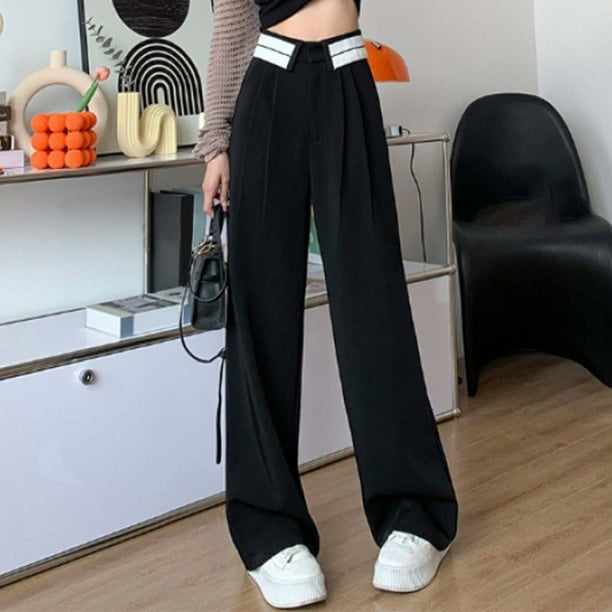 WILLBEST Pantalones Casuales de Mujer de Cintura Alta, Sueltos y con Pierna Ancha para Uso Diario Cómodo para Actividades al Aire Libre y Salidas Informales. Extra Grande