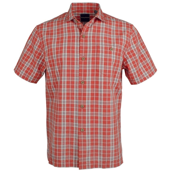 Men's Island Zone Check O Lada Silk Blend Camp Short Sleeve Shirt