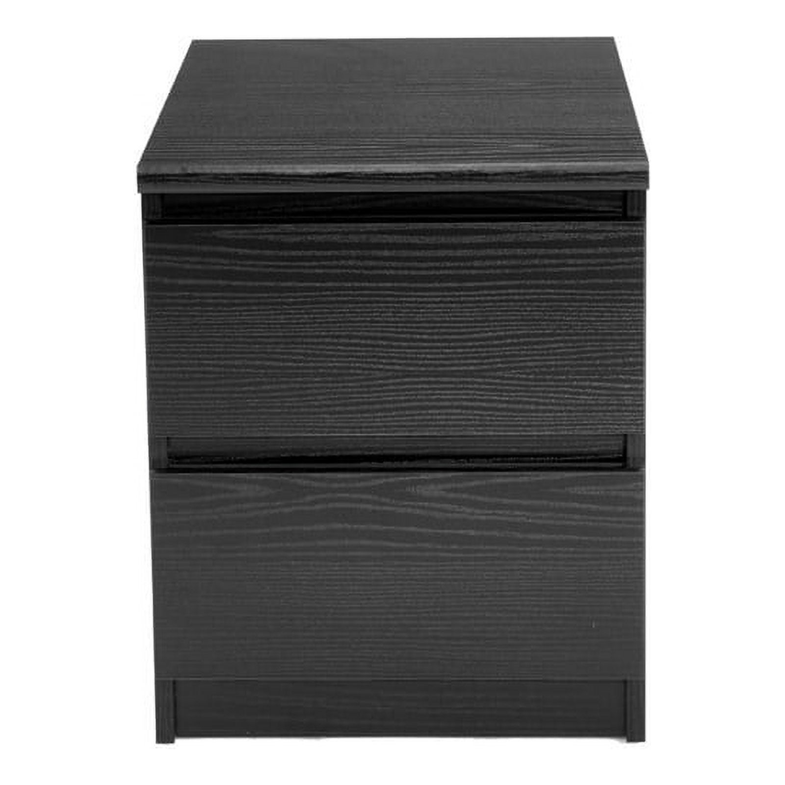 Home Square 2 Drawer Night Stands in Black Woodgrain (Set of 2) - image 4 of 4