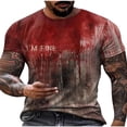 thumbnail image 1 of Camisetas de Manga Corta para Hombre, Impresión de la Carta Casual Blusa de Cuello Redondo, Camiseta de Poliéster Deportiva de Moda, 1 of 3