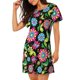 thumbnail image 2 of Fotbe Vector Mexican Otomi Style Bright Bata de Dormir para Mujer con Estampado, Camisón de Algodón de Manga Corta, Ropa de Dormir Casual, 2 of 6