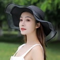 thumbnail image 4 of Womens Sun Straw Hat, Big Brim Hat Bowknot Summer Hat Foldable Roll up Floppy Sunhat Beach for Women, 4 of 4