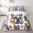 thumbnail image 2 of Manfei Child Teens Cute Animal Dog Bedding Comforter Set 7-Piece,Flying Butterflies King Bedding Sets,Graffiti Splash Ultra Soft Bed Sheets,Super Cozy Room Decor,Reversible, 2 of 8