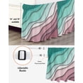 thumbnail image 3 of Green Ombre Wrap Around Bed Skirts for California King Bed 16" Drop,Bed Skirt with Adjustable Elastic Belt Dust Ruffle Bed Valance for Bedroom Modern Geometric Abstract Dark Red Cream Bed Frame Cover, 3 of 7
