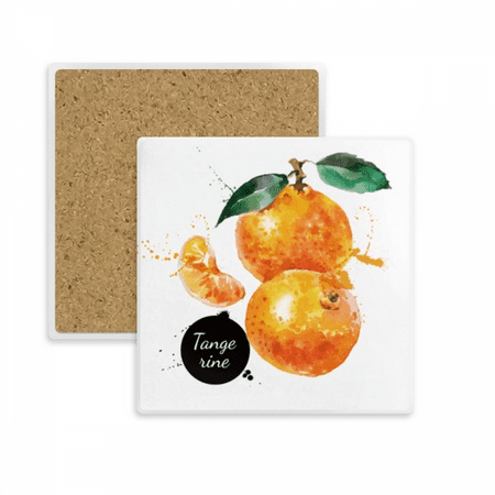 

Tangerine Fruit Tasty Healthy Watercolor Square Coaster Cup Mat Mug Subplate Holder Insulation Stone