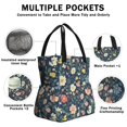 thumbnail image 3 of Pioneer Flower Drawstring Lunch Bag Women - Drawstring Lunch Bag Insulated for Work Office - Stain-Resistant Large Lunchbags for Women with Multi-Pockets, 3 of 6