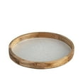 thumbnail image 4 of BIDK Home Handcrafted Round Mango Wood Tray - 16" - Brown and White, 4 of 7
