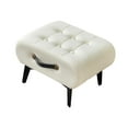 thumbnail image 2 of TISHITA PU Leather Footstool Step Stool Portable Handle Non Slip Padded Foot Rest Potty Stool for Playroom Entryway Decor Guest Rooms white, 2 of 8