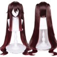 thumbnail image 1 of Peluca para disfraz de cosplay, mitad Hu Tao, color marrón, 110 cm, para mujer, 1 of 7