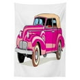 thumbnail image 3 of Ambesonne Cars Tablecloth Rectangular Table Cover, Convertible from Fifties, 52"x70", Hot Pink Peach, 3 of 4