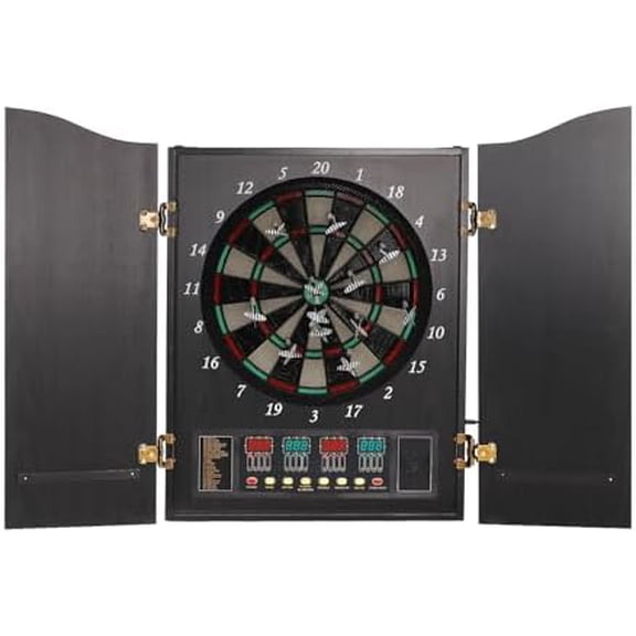 Electronic Dart Board, Electronic Scoreboard Dart Machine Decorative Dartboard Cabinet Set with LED Display, 12 Darts 88 Soft Tips for Family Game Rooms$$Sport & Recreation Other