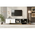 thumbnail image 4 of Euroco 66.7'' Light Luxury TV Stand for TVs up to 70 Inches, Modern TV Cabinet with Metal Legs, 1 Drawer, 2 Cabinets and Adjustable Shelves for Living room, 4 of 9