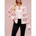 thumbnail image 4 of Women'S Valentine'S Day Love Heart Cardigan Cute Soft Open Front Knit Sweater White S, 4 of 6