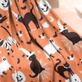thumbnail image 3 of Halloween Cats with Pumpkin and Bat Motifs Blanket,Comfortable Soft Flannel Throw Blanket,All Season,Warm Lightweight Blankets for Sofa Bed Couch Living Room Chair,50"x60", 3 of 4