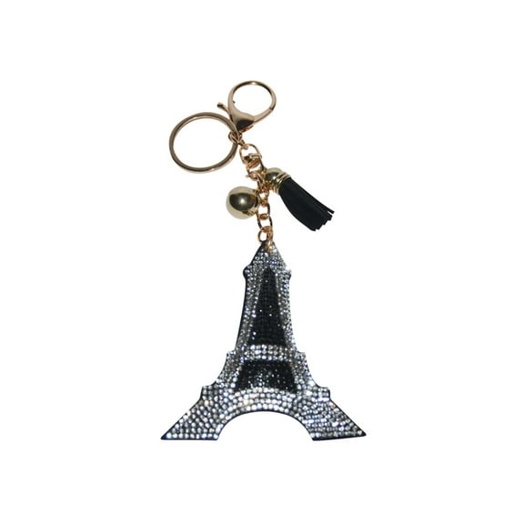 Eiffel Tower Keychain Rhinestone Bling Backpack Charms Crystal Bag Charm Keyring