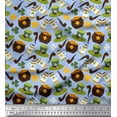 thumbnail image 1 of Soimoi Velvet Fabric Coin Pot & Cups Printed Craft Fabric by The Yard 58 Inch Wide, 1 of 1