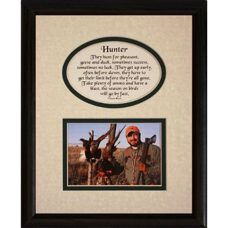 8X10 Bird Hunter Picture & Poetry Photo Gift Frame ~ Cream/Hunter Green Mat With Black Frame ~ Pheasant/Duck/Goose Keepsake Gift For A Bird