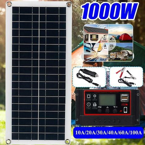 1000w 20a 12v solar panel kit battery charger controller caravan boat outdoor station wagon
