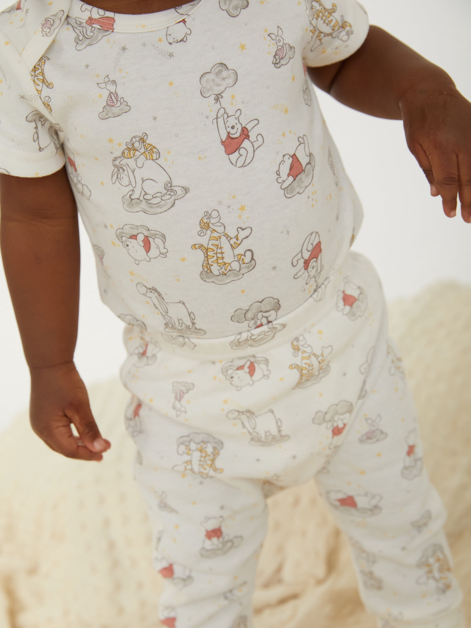 Disney Baby Wishes + Dreams Baby Boys and Girls Unisex Winnie The Pooh Bodysuits and Pants Outfit Set, 9-Piece, Newborn-12 Months
