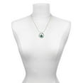 thumbnail image 3 of Delight Jewelry Silvertone 3-D Frosted Green Resin Ornament with Crystals Gymnastics Ring Charm Necklace, 18", 3 of 4