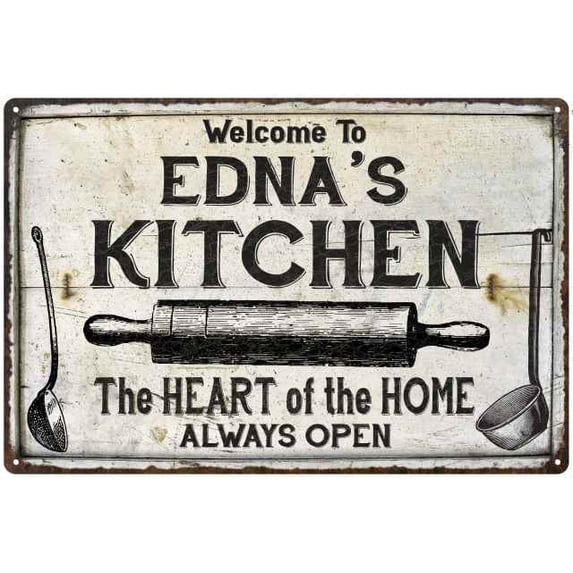 EDNA'S Kitchen Farmhouse Sign 16 x 24 Matte Finish Metal 116240033112