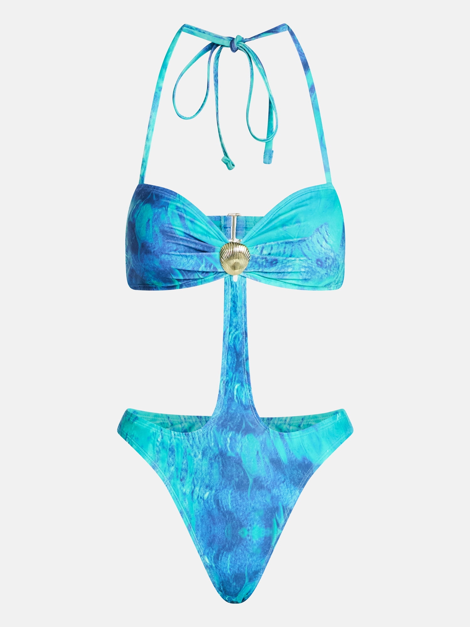 Hot Girl Summer by Megan Thee Stallion Women's and Women's Plus Miami Blue Monokini One-Piece Swimsuit, Sizes XS-3X