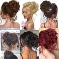 thumbnail image 7 of Synthetic Messy Curly Chignon Dount Hair Bun with Elastic Band Synthetic Fibre Ponytail Hairpiece, 7 of 7