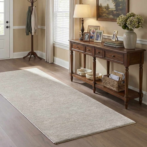 Hauteloom Severin Hallway, Kitchen Runner Rug - Abstract Distressed Faded - Traditional Modern Minimalist Contemporary Transitional - Light Slate, Slate Blue, Light Sage, White, Gray - 2'7" x 7'3"