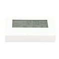 thumbnail image 4 of Reloj despertador digital LCD Pantalla clara Diseño simple Termómetro digital Higrómetro para el hogar Dormitorio Escuela Oficina 2158L Blanco con luz, 4 of 12