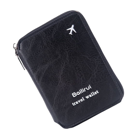 PU Leather Travel Passport Wallet, 2 Fold Zippered Document Organizer With Multi Card Slots And SIM Card Holder, For Men Women (Multicolor ,15*11*2.5CM)
