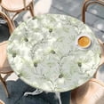 thumbnail image 2 of Green Flowers Round Tablecloth, Fitted Table Cover with Elastic for 45"-54" Round Tables, Watercolor Rustic Botanical Floral Plants Table Cloth Outdoor Indoor Dinning Party Waterproof Tablecloths, 2 of 7