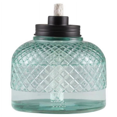 TIKI Blue Glass 5.80 in. Tabletop Torch 1 pc