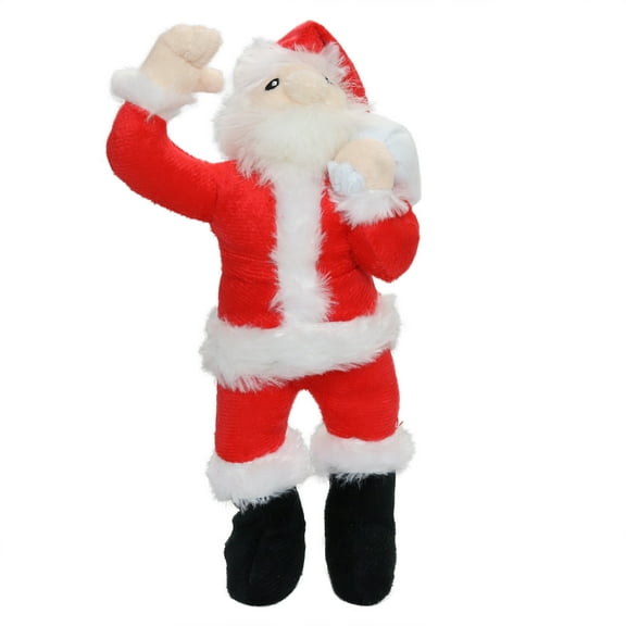 Mighty Jr Arctic Santa Durable Plush Squeaky Dog Toy