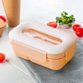 thumbnail image 3 of FastXmas Bento Box Adult, 34oz All-in-One Plastic Lunch Box Food Containers with Utensils, BPA-Free Leak-Proof 2-Compartment Meal Prep Container Microwave and Dishwasher Safe for Office Travel, 3 of 6