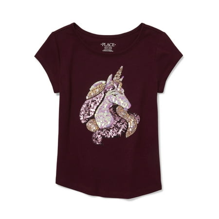 The Children's Place Sequin Unicorn Graphic T-Shirt (Little Girls & Big (Best Place To Shop For Graphic Tees)